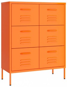 narancssárga acél fiókos szekrény 80 x 35 x 101,5 cm