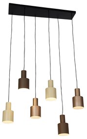 Függőlámpa bronz, taupe és bézs színben, 6 lámpás - Ans