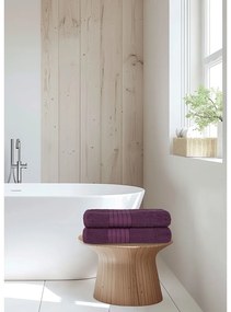 Borvörös frottír pamut fürdőlepedő szett 2 db-os 70x140 cm – Good Morning