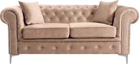 Luxus 2-es ülés, világosbarna Velvet szövet, ROMANO
