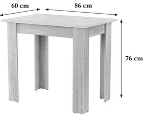 Amina 4+1 étkező garnitúra fekete-sonoma tölgy