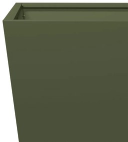 olívazöld acél kerti növénytartó 50 x 50 x 50 cm