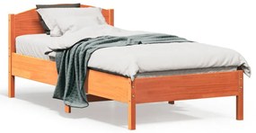 viaszbarna tömör fenyőfa ágy matrac nélkül 90 x 190 cm