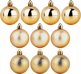 10 db Törhetetlen Arany KarĂĄcsonyfadĂsz Gömb Szett KarĂĄcsonyfĂĄra