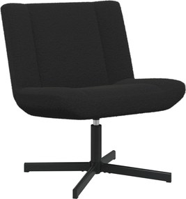 vidaXL Forgószék Fekete 63 x 75 x 76 cm Báránybőr
