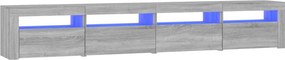 vidaXL szürke sonoma színű TV-szekrény LED-lámpákkal 240x35x40 cm