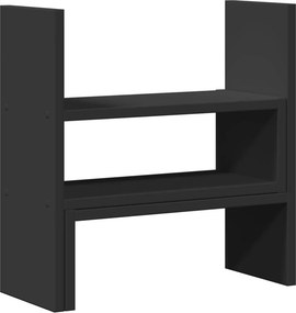 vidaXL fekete szerelt fa állítható íróasztal-szervező 40 x 17 x 41 cm