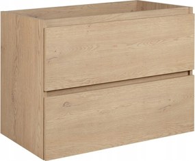 Fürdőszoba szekrény mosdó alá akasztható 80 frontok tölgy Világos matt frontok