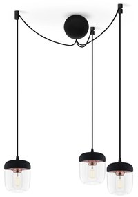 Lámpabúra függeszték Cannonball black cluster 3 Ø 12cm L 2,5 m - UMAGE
