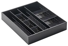 Fekete műanyag evőeszköztartó fiókba 47,5 x 35 cm - YAMAZAKI