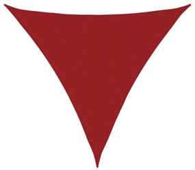 piros háromszögű oxford-szövet napvitorla 3,6 x 3,6 x 3,6 m