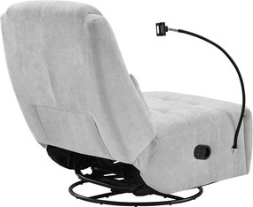 Luxus forgó fotel, hintafotel, világosszürke, UMBRO