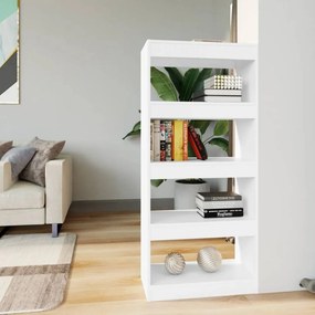 Fehér szerelt fa könyvszekrény/térelválasztó 60 x 30 x 135 cm