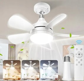 Kis mennyezeti ventilátor aljzattal, világítással és távirányítóval