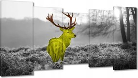 Vászonkép 150x80 Sárga szarvas Erdő Tájkép