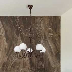 Brilagi - LED Csillár láncon COTTAGE 5xG9/40W/230V barna/fehér