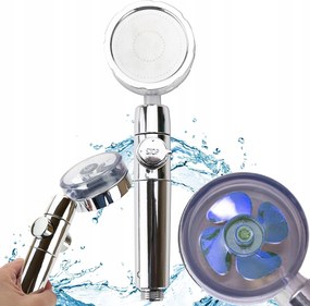 Zuhanyfej Takarékos Zuhany Turbinával, Ventilátorral, Cserélhető Szűrővel