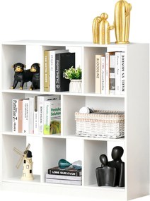 HOMCOM 8 rekeszes könyvespolc, modern dizájnú könyvespolc nappaliba, hálószobába, irodába 97.5x30x100 cm Fehér | Aosom