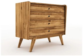 Alacsony tölgyfa komód 100x90 cm Retro - The Beds