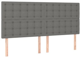 sötétszürke szövet ágykeret fejtámlával 180 x 200 cm