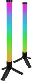 SZETT 2x LED RGBIC dimmelhető asztali lámpa LED/5W/5V fekete + távirányító