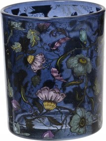 Dekoratív üveg gyertyatartó különböző mintákkal 7x8,3cm 1db