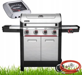 Gázgrill Kerti Öntöttvas Rozsdamentes Rács Hamson 16,5kW 4+1 Erős Nagy