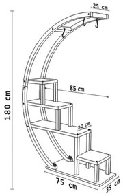 Virágállvány GARDEN 180x85 cm barna/fekete