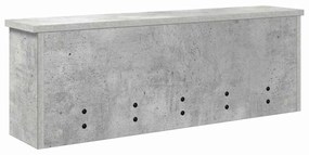 Fali Kabáthorog polcokkal Beton szürke 75 x 16 x 26 cm Faanyag