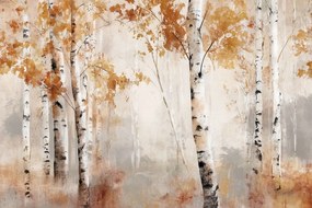 Fotótapéta Flizelina Természet Erdő Park Nyírfák Ősz 104x70,5 ragasztó