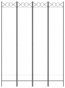 4 paneles fehér szövet térelválasztó 160x220 cm