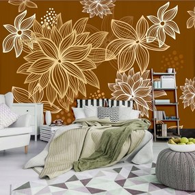 Vinil fotótapéta Virágok Levelek 368 x 254cm Ragasztó a csomagolásban