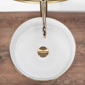 Pultos mosdó Rea Sami White Brush Gold