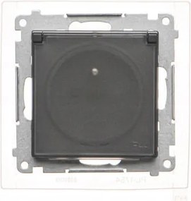 Szimpla aljzat földelt IP44 matt fekete Simon 55 TGZ1BCZ.01/149A