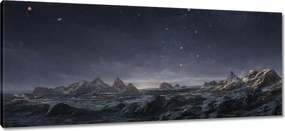 Vászonkép 100x40 Éjszakai csodálatos hegyek