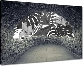 Vászonkép 60x40 Fekete-fehér monstera