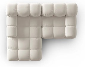 Bézs bársony moduláris sarokkanapé (bal oldali) Bellis – Micadoni