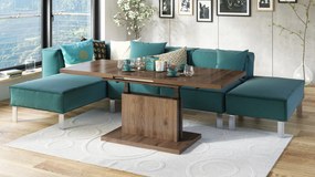 Mazzoni ASTON Elegáns Dió - MODERN DOHÁNYZÓASZTAL NYITHATÓ/MAGASÍTHATÓ ÉTKEZŐASZTAL ÉS DOHÁNYZÓASZTAL EGYBEN