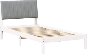vidaXL Ágykeret fejtámlával Fehér 100 x 200 cm Tömör fenyőfa