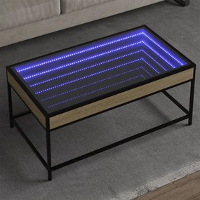 Sonoma tölgy végtelen hatású LED-es dohányzóasztal 90x50x41 cm