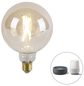 Okos E27 szabályozható LED izzó G125 füstös 806 lm 1800-3000K