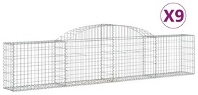 9 db íves horganyzott vas gabion kosár 300x30x60/80 cm