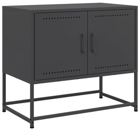 fekete acél TV-szekrény 68,5 x 39 x 60,5 cm