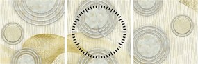 Kép - absztrakció, márvány körök (órával) (90x30 cm)