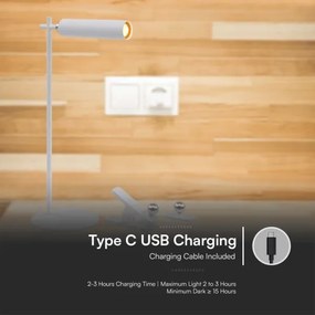 LED Dimmelhető mágneses asztali lámpa LED/3W/5V 4000K 1500 mAh fehér