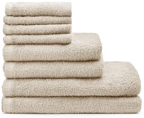 Bézs gyorsan száradó pamut törölköző és fürdőlepedő készlet 8 db-os Quick Dry – Catherine Lansfield