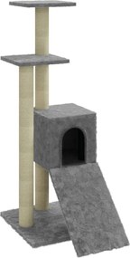 vidaXL világosszürke macskabútor szizál kaparófákkal 92 cm
