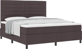 vidaXL Boxrugós ágy matracmal Sötét Barna 180 x 200 cm szövet