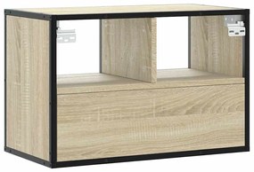 sonoma tölgy színű szerelt fa és fém TV-szekrény 60x31x39,5 cm