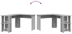 vidaXL Sarokíróasztal Szürke Sonoma 140 x 113,5 x 75 cm Faanyag